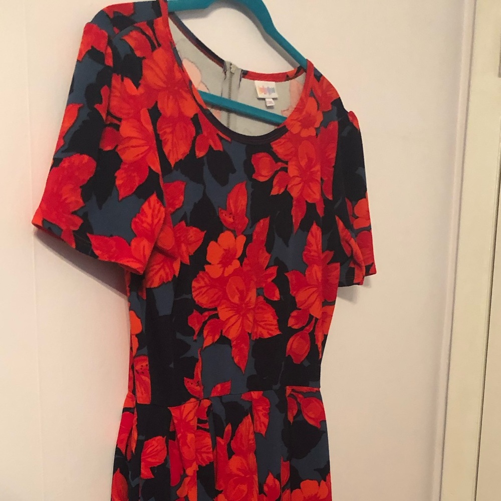 Lularoe American print Amelia 2X dress, pockets!!